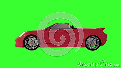 Red Convertible Sports Car on a Green Screen. Chroma Key, 4K Stock Footage  - Video of power, race: 209610222