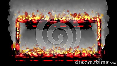 Looped burning border stock footage