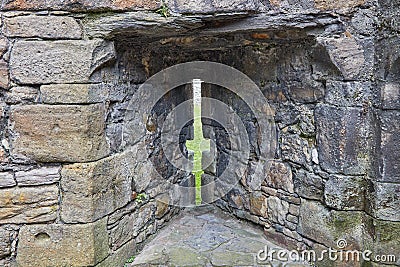 Loophole in castle. Stock Photo