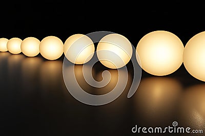 looping animation of soft glowing orbs, gently pulsing and expanding in a smooth, rhythmic motion, Stock Photo