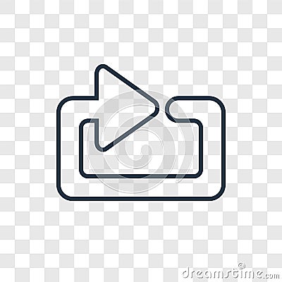 Looping Arrow concept vector linear icon isolated on transparent Vector Illustration