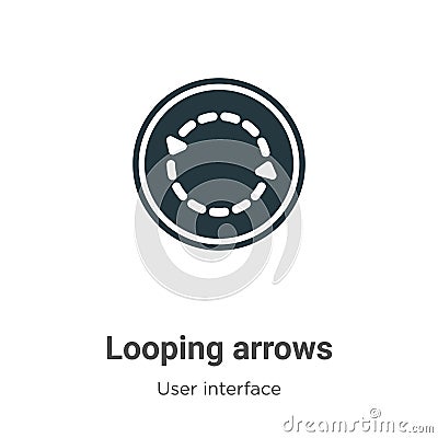 Looping arrows vector icon on white background. Flat vector looping arrows icon symbol sign from modern user interface collection Vector Illustration
