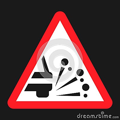 Loose chippings and gravel flat icon Vector Illustration