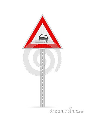 Loose gravel road sign Vector Illustration