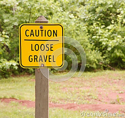 Loose Gravel Sign Stock Photo