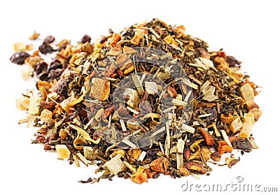 Loose Leaf Green Tea and Rooibos with citrus Stock Photo