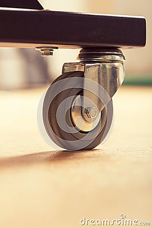 Loose wheel of industrial cart Stock Photo