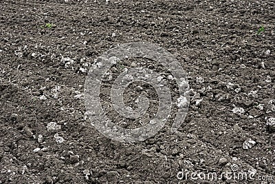 loosened soil outdoors in sunny day Stock Photo