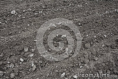loosened soil outdoors in sunny day Stock Photo