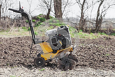 Loosens the soil cultivator side view Stock Photo