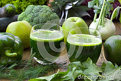 Loosing weight with smoothies Stock Photo