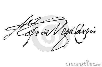 Lope de Vega signature Editorial Stock Photo