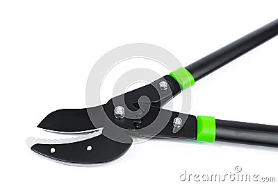 Lopper for pruning branches on trees gardening tools on white background Stock Photo