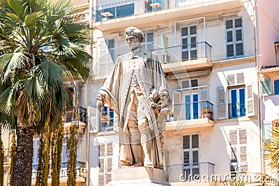 Lord Brougham statue in Cannes city Stock Photo