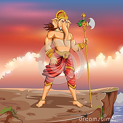 Lord Ganapati background for Ganesh Chaturthi Vector Illustration