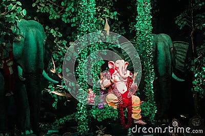 Lord Ganesh in forest. Stock Photo