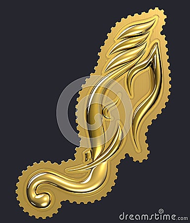 Lord Ganesh in Gold Stock Photo