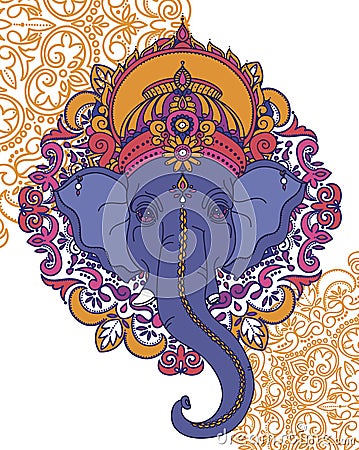 Lord Ganesha, can be used as card for celebration Ganesh Chaturth Vector Illustration