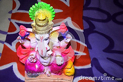 The lord of ganesha. Hindu God Ganesha. Ganesha colerful Idol. Indian culture. ganesh chaturthi Stock Photo