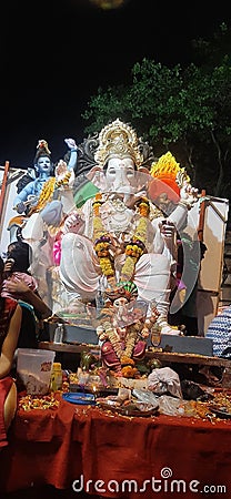 Lord Ganesha Idol, Ganpati festival mumbai india Stock Photo