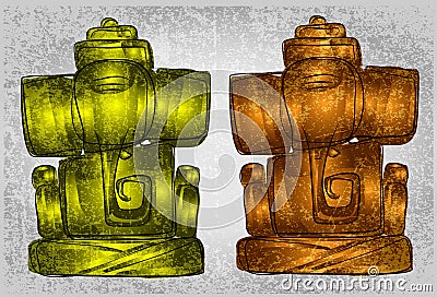 Lord ganesha line art for greeting card Vector Illustration