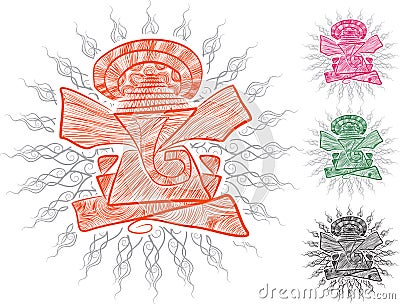 Lord ganesha line art for greeting card Vector Illustration