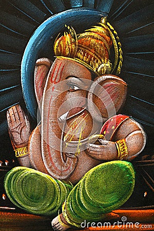 Lord ganesha oil painting Editorial Stock Photo