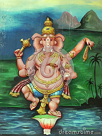 Lord Ganesha Painting Editorial Stock Photo