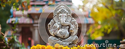 Lord ganesha sculpture at temple. Lord ganesh festival Stock Photo