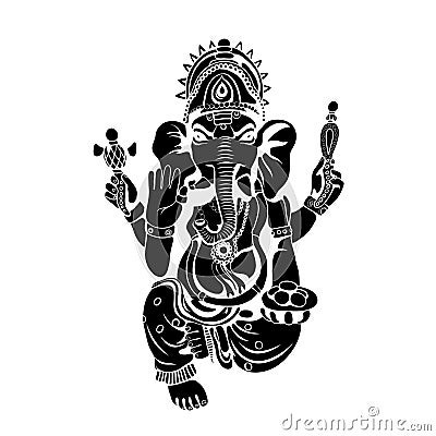 Lord Ganesha sketch on a background. Vector Vector Illustration