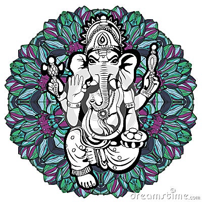 Lord Ganesha sketch on a background. Vector Vector Illustration