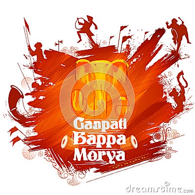 Lord Ganpati background for Ganesh Chaturthi Vector Illustration