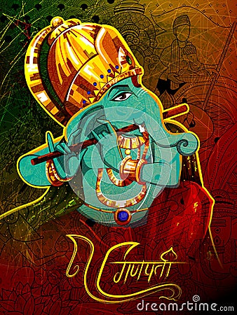 Lord Ganpati background for Ganesh Chaturthi Vector Illustration