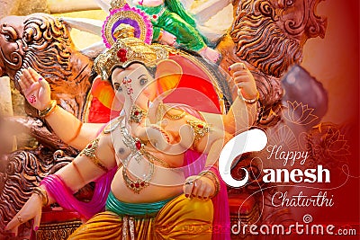 Lord Ganpati idol for Happy Ganesh Chaturthi festival of India Stock Photo