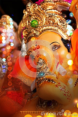 Lord Ganpati idol for Happy Ganesh Chaturthi festival of India Stock Photo