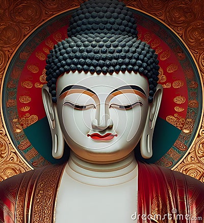 Lord Buddha statue. Namo Buddhaya. Stock Photo