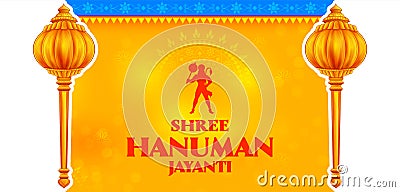 Lord Hanuman on abstract background for Hanuman Jayanti festival of India Vector Illustration