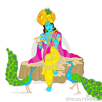 Lord Krishna Vector Illustration