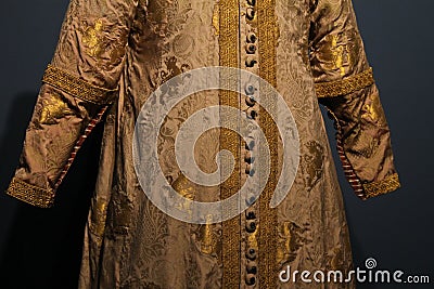 Details historical clothes the emperor Lazara Editorial Stock Photo