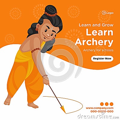 Learn and grow archery banner design Vector Illustration