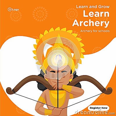 Learn and grow archery banner design Vector Illustration