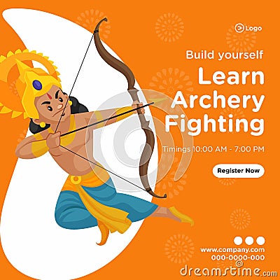 Build yourself learn archery fighting banner design Vector Illustration