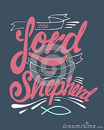 The Lord is my Shepherd Vector Illustration