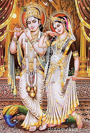Lord Radha Krishna Beautiful wallpaper with background Stock Photo