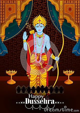 Lord Rama blessing during Dussehra festival of India Vector Illustration