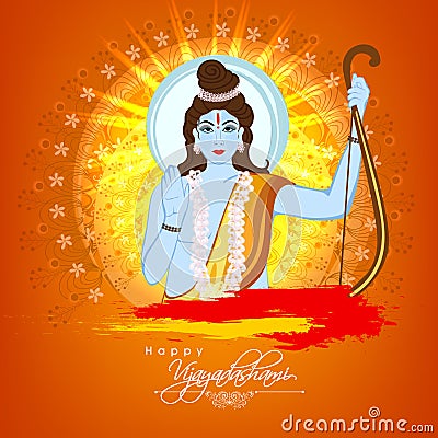 Lord Rama for Happy Vijayadashami celebration. Stock Photo