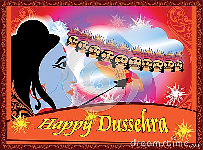 Lord rama killing ravana.happy dussehra Stock Photo