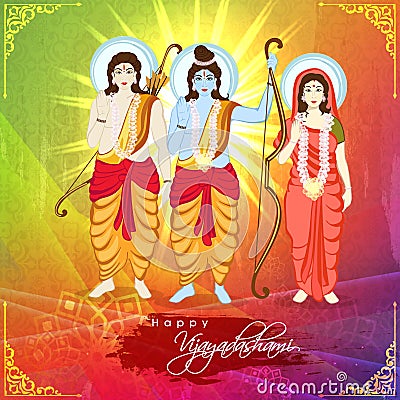 Lord Rama, Laxman and Goddess Sita for Dussehra. Stock Photo