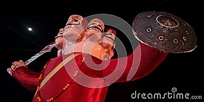 lord ravana sculpture close up shot during dussehra festival in india Stock Photo