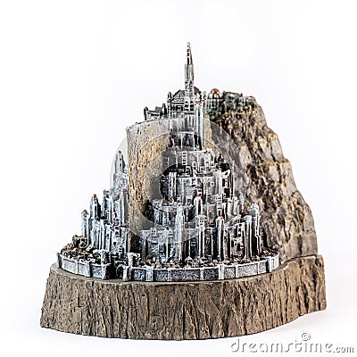 Lord of the Rings figurine showing the White City, Minas Tirith Editorial Stock Photo